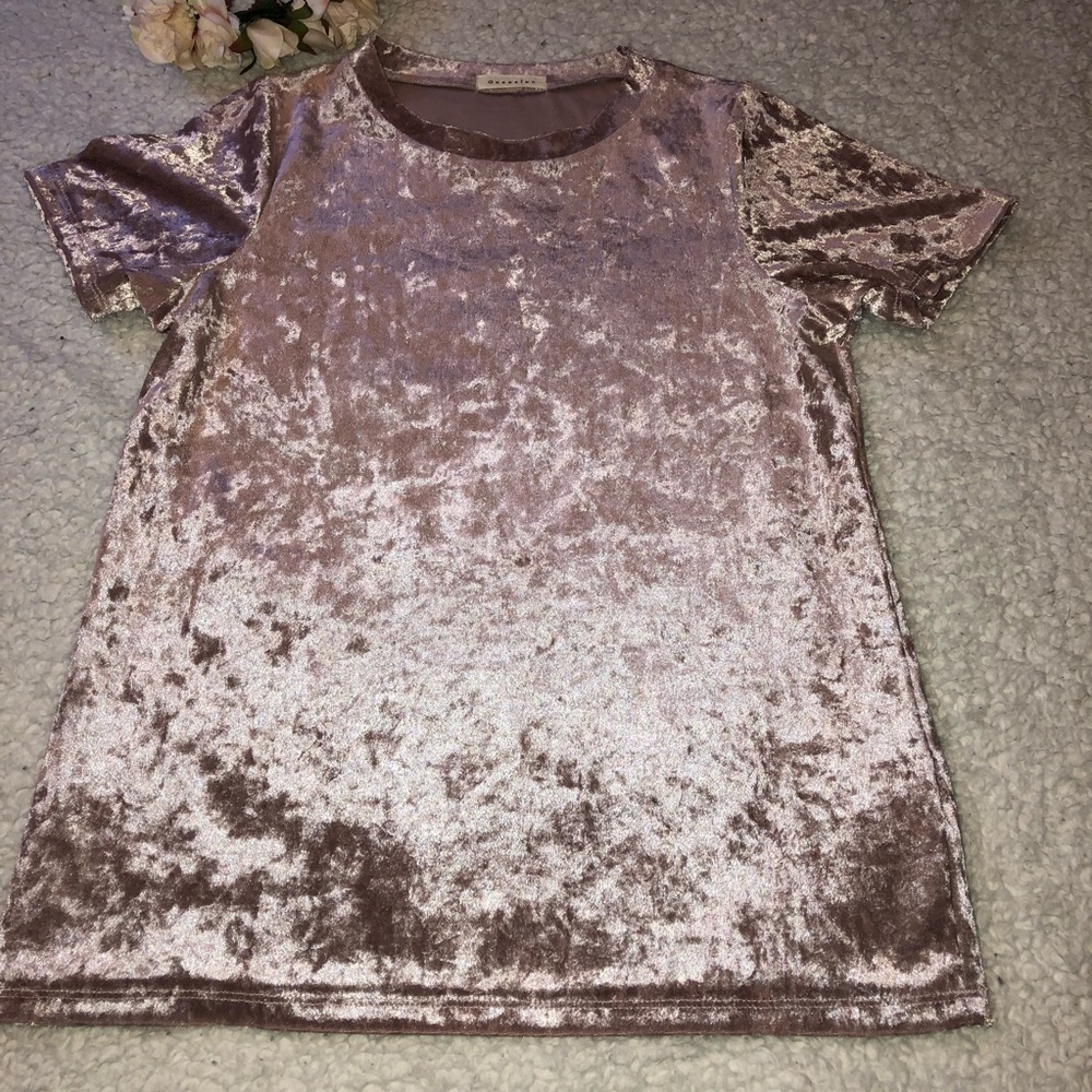 Pink velvet top